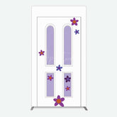 Aperturee Aperturee Purple Floral Decor Door Birthday Rectangle Backdrop